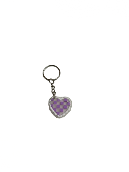 Checkered heart keychain