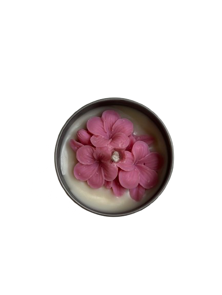 Group hibiscus flower candle