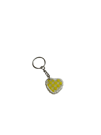 Checkered heart keychain