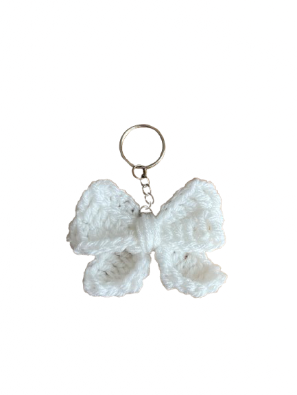 Crochet bow keychain